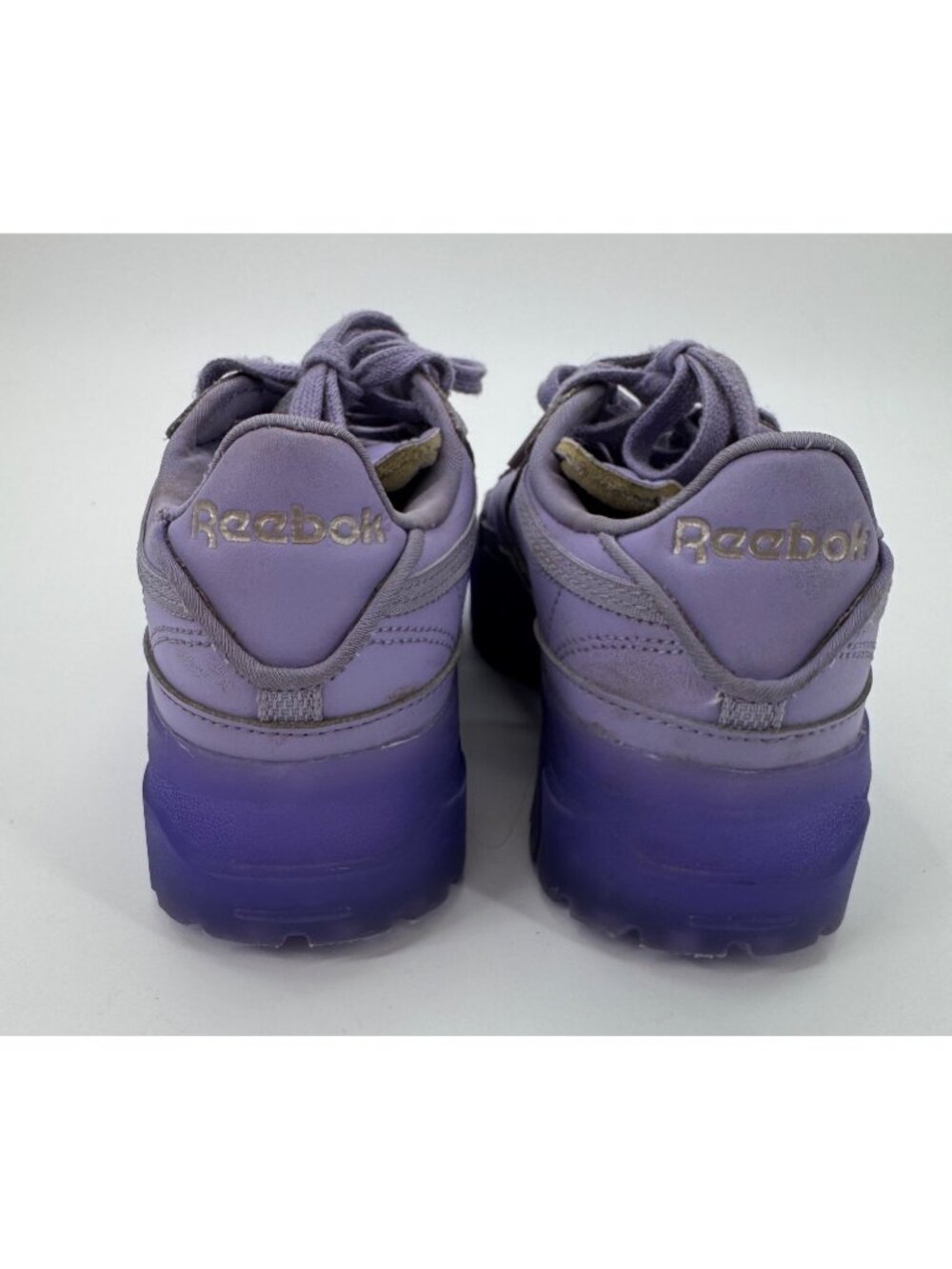 Reebok Club C Cardi B Youth Crisp Purple Chunky Platform Sneakers Size 5 USA - Picture 3 of 12